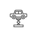 Car lifting line icon