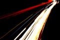 Car light lines on a higway during trafic jam at night Royalty Free Stock Photo