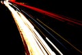 Car light lines on a higway during trafic jam at night Royalty Free Stock Photo