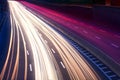 Car light trails on the city street at night Royalty Free Stock Photo