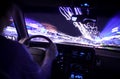 Car light trails - driver 2 Royalty Free Stock Photo