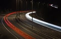 Car Light Trails on Motorway at Night Royalty Free Stock Photo