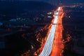 Car light trails. Royalty Free Stock Photo