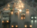 Car lights in rain night as impressionism stylized