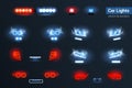 Car Lights Realistic Set Royalty Free Stock Photo