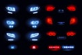 Car Lights Realistic Set Royalty Free Stock Photo