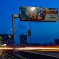 Car lights trails on Falomo bridge Ikoyi/Victoria Island Lagos Nigeria Royalty Free Stock Photo