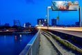 Car lights trails on Falomo bridge Ikoyi/Victoria Island Lagos Nigeria Royalty Free Stock Photo