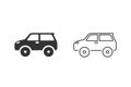 Car line icon set on white. Vector illustration Royalty Free Stock Photo