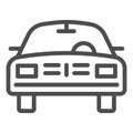 Car line icon, transport symbol, passenger automobile vector sign on white background, auto icon in outline style for
