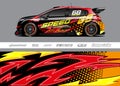 Car wrap decal designs. Abstract racing and sport background for racing livery or daily use car vinyl sticker.