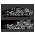 Car livery vector. abstract explosion with grunge