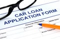 Car loan application form Royalty Free Stock Photo