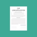 Car loan application form submission document paper work Royalty Free Stock Photo