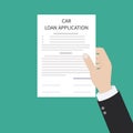 Car loan application form submission document paper work Royalty Free Stock Photo