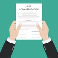 Car loan application form submission document paper work Royalty Free Stock Photo