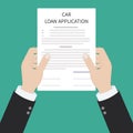 Car loan application form submission document paper work Royalty Free Stock Photo