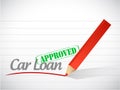 Car loan approved sign message illustration Royalty Free Stock Photo