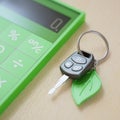 Car loan calculation concept with car keys Royalty Free Stock Photo