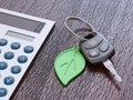 Car loan calculation concept with car keys Royalty Free Stock Photo