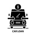 car loan icon, black vector sign with editable strokes, concept illustration Royalty Free Stock Photo