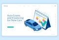 Car loan isometric landing page new auto financing