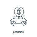 Car Loan outline icon. Thin line style icons from personal finance icon collection. Web design, apps, software and printing simple