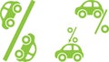 Car loan rate line icon. Leasing, hiring, purchase on credit. Interest rate concept. Vector illustration can be used for