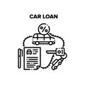 Car Loan Service Vector Black Illustration Royalty Free Stock Photo