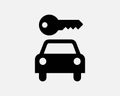 Car Lock Key Icon Security Keys Secure Insurance Safety Alarm Locksmith Black Shape Vector Clipart Graphic Artwork Sign Symbol