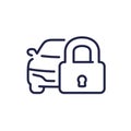 car lock line icon on white Royalty Free Stock Photo