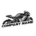 Set of motorcycle monochrome emblems, labels, logos and motorbike badges with descriptions of custom bikes, classic garage, born t Royalty Free Stock Photo