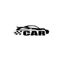 Car logo design with concept sports vehicle silhouette Royalty Free Stock Photo