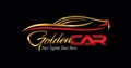 Car logo in Gold and red color