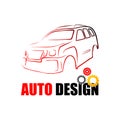 Abstract car design concept automotive topics vector logo design template