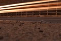 Car long exposure light trails  highway bridge rural town Royalty Free Stock Photo