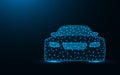 Car low poly design, transport abstract geometric image