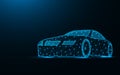 Car low poly design, transport abstract geometric image
