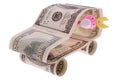 The car made of dollars Royalty Free Stock Photo