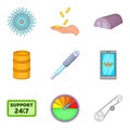 Car maintenance icons set, cartoon style Royalty Free Stock Photo