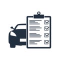 Car maintenance list icon. Car with check list Royalty Free Stock Photo