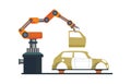 Car manufacturing process with smart robotic automotive.