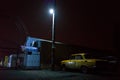 Night noir marketplace and car, Poltava, Ukraine