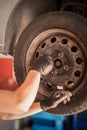 Car master vulcanizer replaces and changes old with new tires