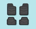 Car mats. Car floor carpet icon. Flat vector illustration.
