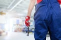 Car mechanic ready to work at service station Royalty Free Stock Photo