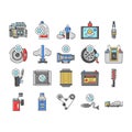 car mechanic repair service icons set Royalty Free Stock Photo