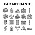 car mechanic repair service icons set vector Royalty Free Stock Photo