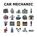 car mechanic repair service icons set vector Royalty Free Stock Photo