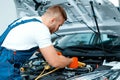 Car mechanic at the service station Royalty Free Stock Photo